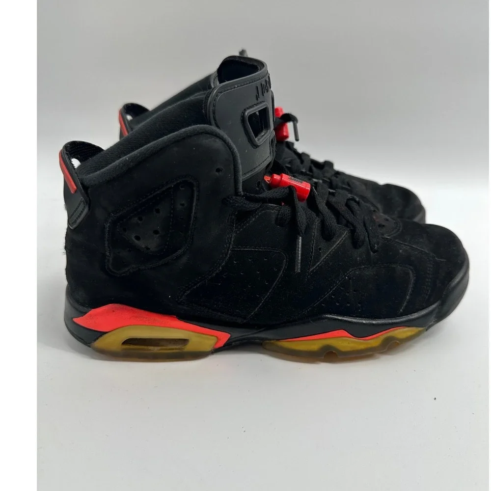 Jordan 6 Retro Infrared 2019 Black Red Sneakers 384665-060 Mens 7Y